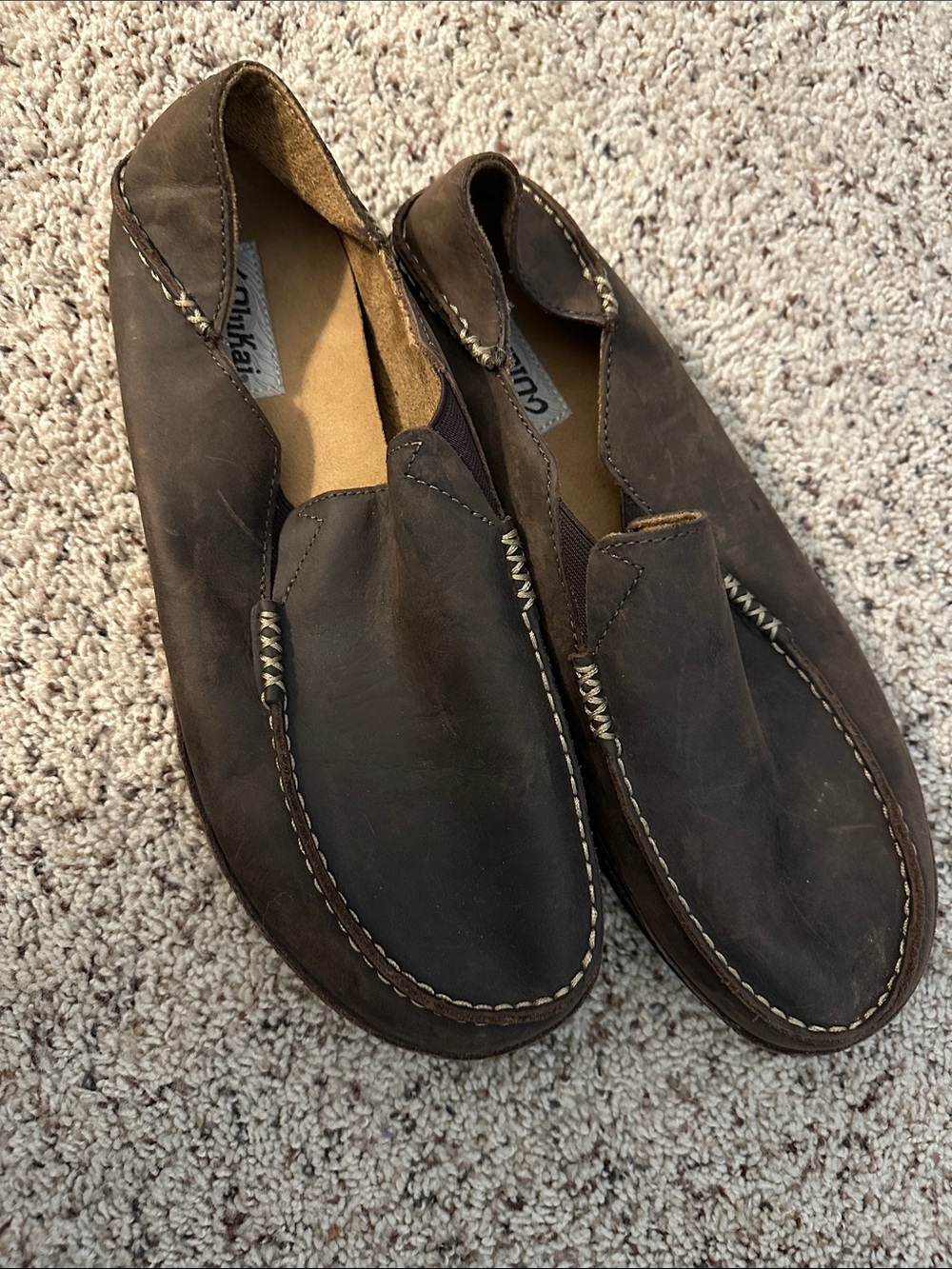 Men's Olukai Slip-On Loafers in Dark Brown Mens size 12